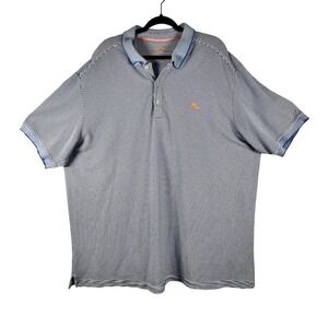 Tommy Bahama Polo Shirt Mens Blue Striped Pima Cotton Size 3XT